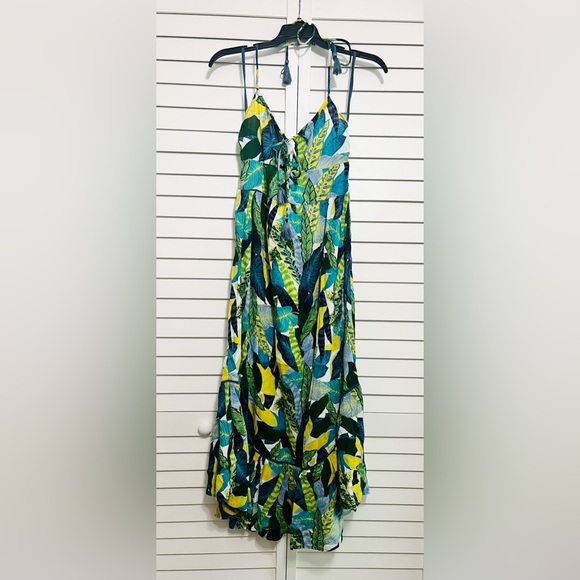 NWT Aerie Halter Beach Maxi Sundress Marbled Blue - Picture 3 of 9